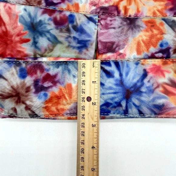 American Leather Co ALC Cleveland Crossbody Bag Tie Dye Floral Leather - Picture 13 of 14